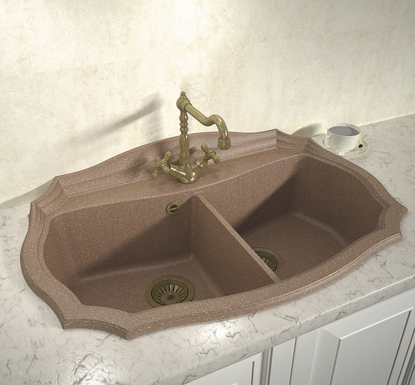 Мойка кухонная керамогранитная Florentina ЭМИЛИЯ 870 20.365.F870.201 87*55 см. жасмин