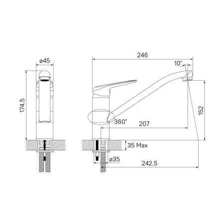 Смеситель IDDIS MALE MALBN00i05 для кухонной мойки 