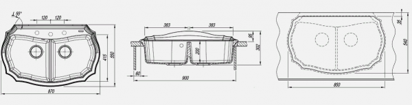 Мойка кухонная керамогранитная Florentina ЭМИЛИЯ 870 20.365.F870.202 87*55 см. шампань