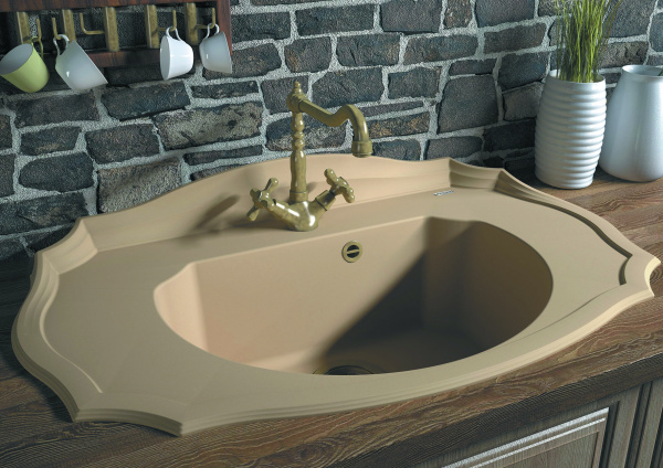 Мойка кухонная керамогранитная Florentina ЭМИЛИЯ 20.340.D0900.104 90*55 см. бежевый