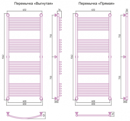 Полотенцесушитель водяной Сунержа БОГЕМА+ 00-0221-1560 1500х600 