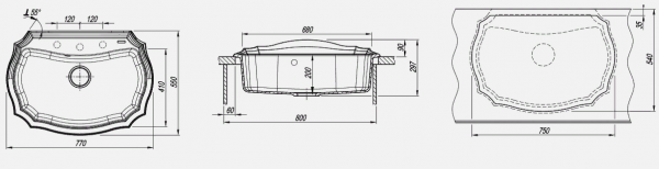 Мойка кухонная керамогранитная Florentina ЭМИЛИЯ 770 20.360.E770.306 77*55 см. капучино