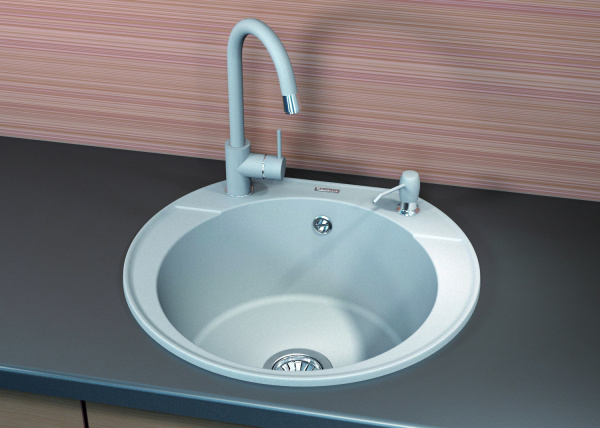 Мойка кухонная керамогранитная Florentina ЭЛЬБА 20.145.C0555.305 55,5*51 см. грей