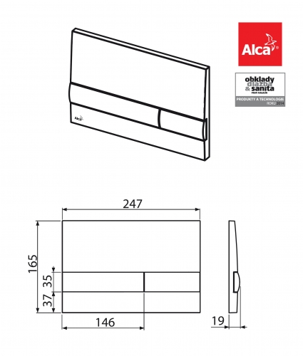 Клавиша для инсталляции Alcaplast  M1712-8  