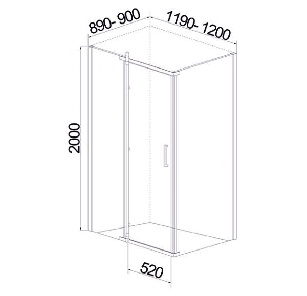 Душевой уголок Mirsant SMART  120x90 см. 