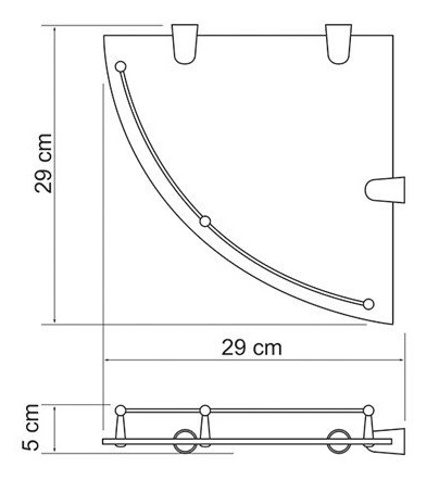Полка угловая WasserKRAFT  K-544   Полка угловая WasserKRAFT  K-544