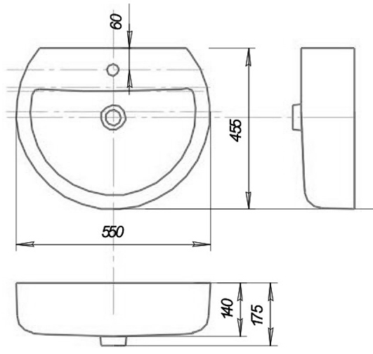 Раковина Sanita luxe BEST BSTSLWB01 55 
