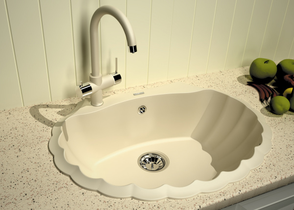 Мойка кухонная керамогранитная Florentina ГРЕБЕШОК 20.345.E0695.107 69,5*52,5 см. песочный