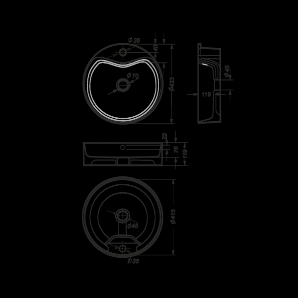 Раковина Sanita luxe BEST SHELF BST43SLWB01SH 40 