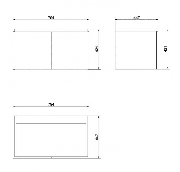 Тумба под раковину навесная Cersanit COLOUR SP-SZ-COL-CM/COL/80   Тумба под раковину навесная Cersanit COLOUR SP-SZ-COL-CM/COL/80