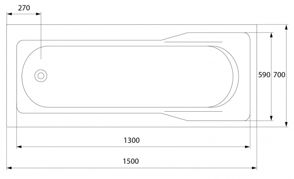 Ванна акриловая Cersanit SANTANA 63349 150x70 см. 