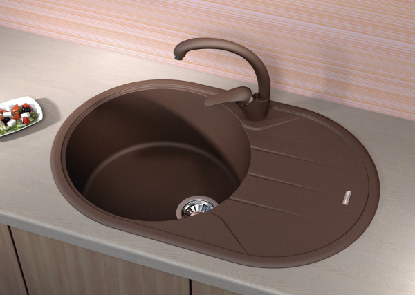 Мойка кухонная керамогранитная Florentina ЛОТОС 780 20.295.С0780.102 78*51 см. черный