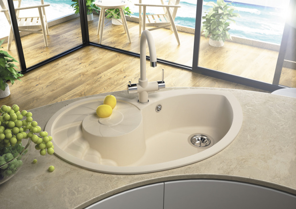 Мойка кухонная керамогранитная Florentina НАУТИЛУС 20.350.E0820.104 82*52 см. бежевый