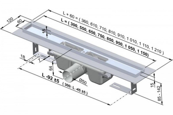 Душевой канал Alcaplast  APZ1-750  