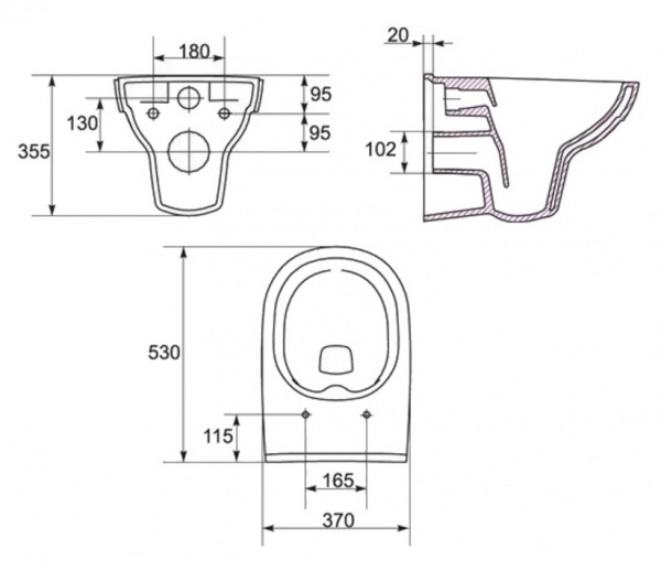 Унитаз навесной Cersanit CITY NEW CLEAN ON S-MZ-CITY-COn-S-DL-w безободковый  Унитаз навесной Cersanit CITY NEW CLEAN ON S-MZ-CITY-COn-S-DL-w безободковый
